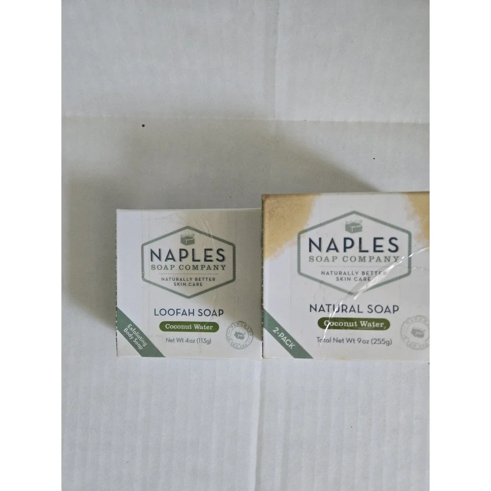 Naples Soap Co Coconut Bars Loffah New In Pkg 3 Bars Natural Exfoliating